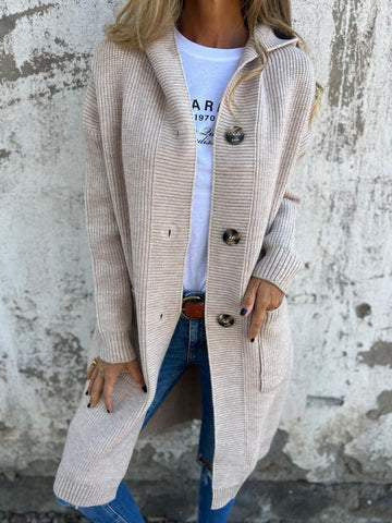 Cardigan mi-long décontracté pour femme, nouveau pull