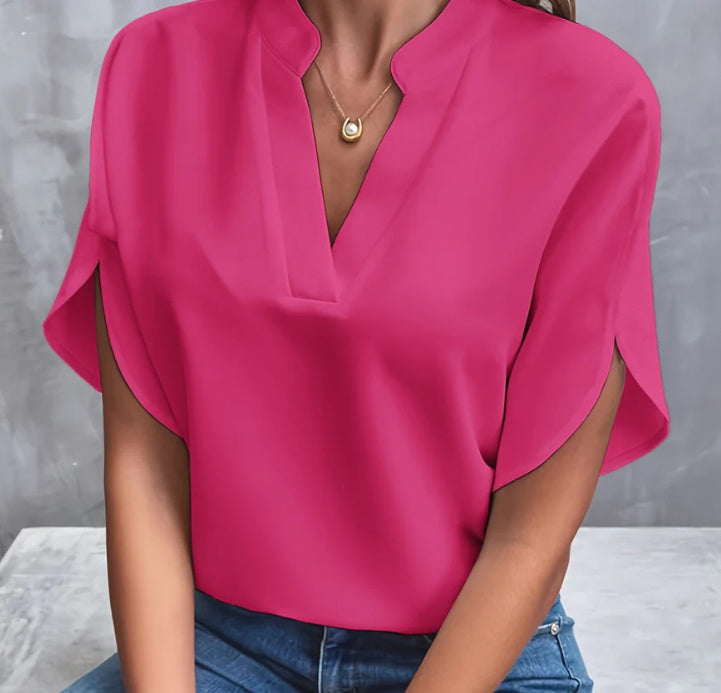 LÉONA | Chemise Décontractée à Col en V