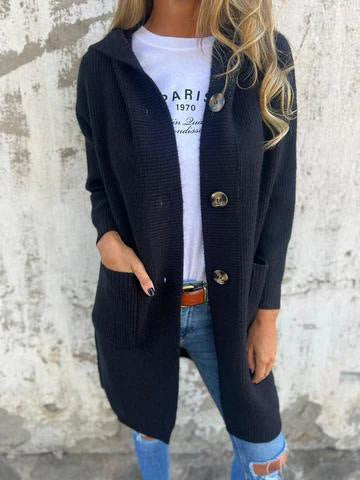 Cardigan mi-long décontracté pour femme, nouveau pull