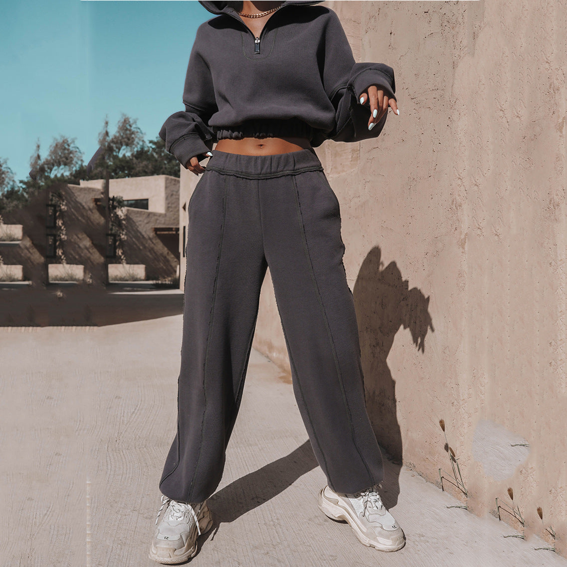 ZENÉA | Ensemble Col Montant et Pantalon Chic