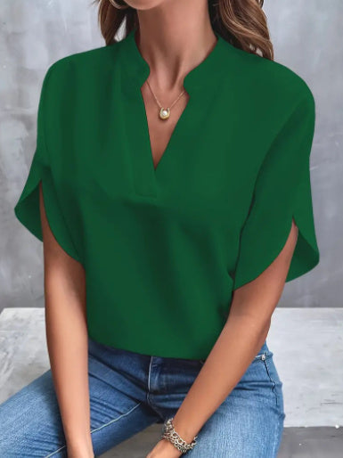 LÉONA | Chemise Décontractée à Col en V