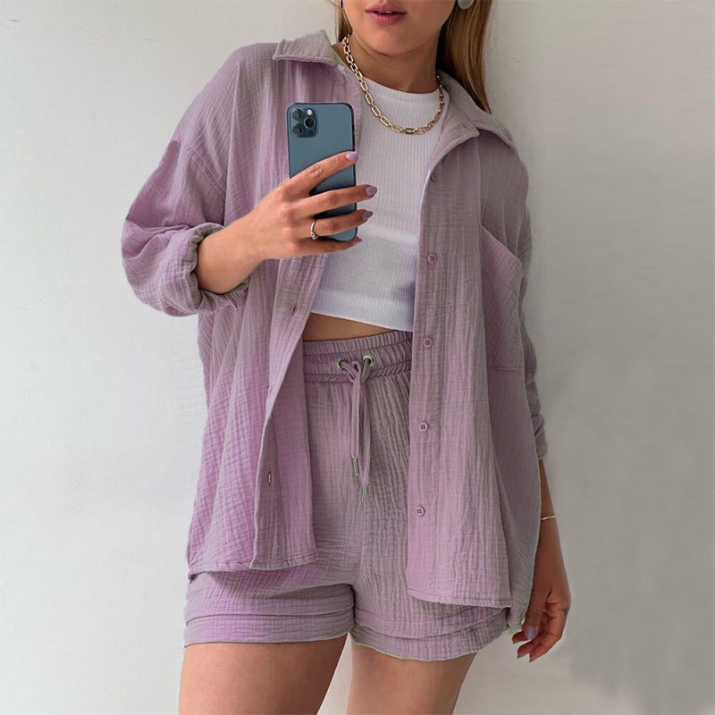ELYSIA | Ensemble Décontracté en Tissu Froissé