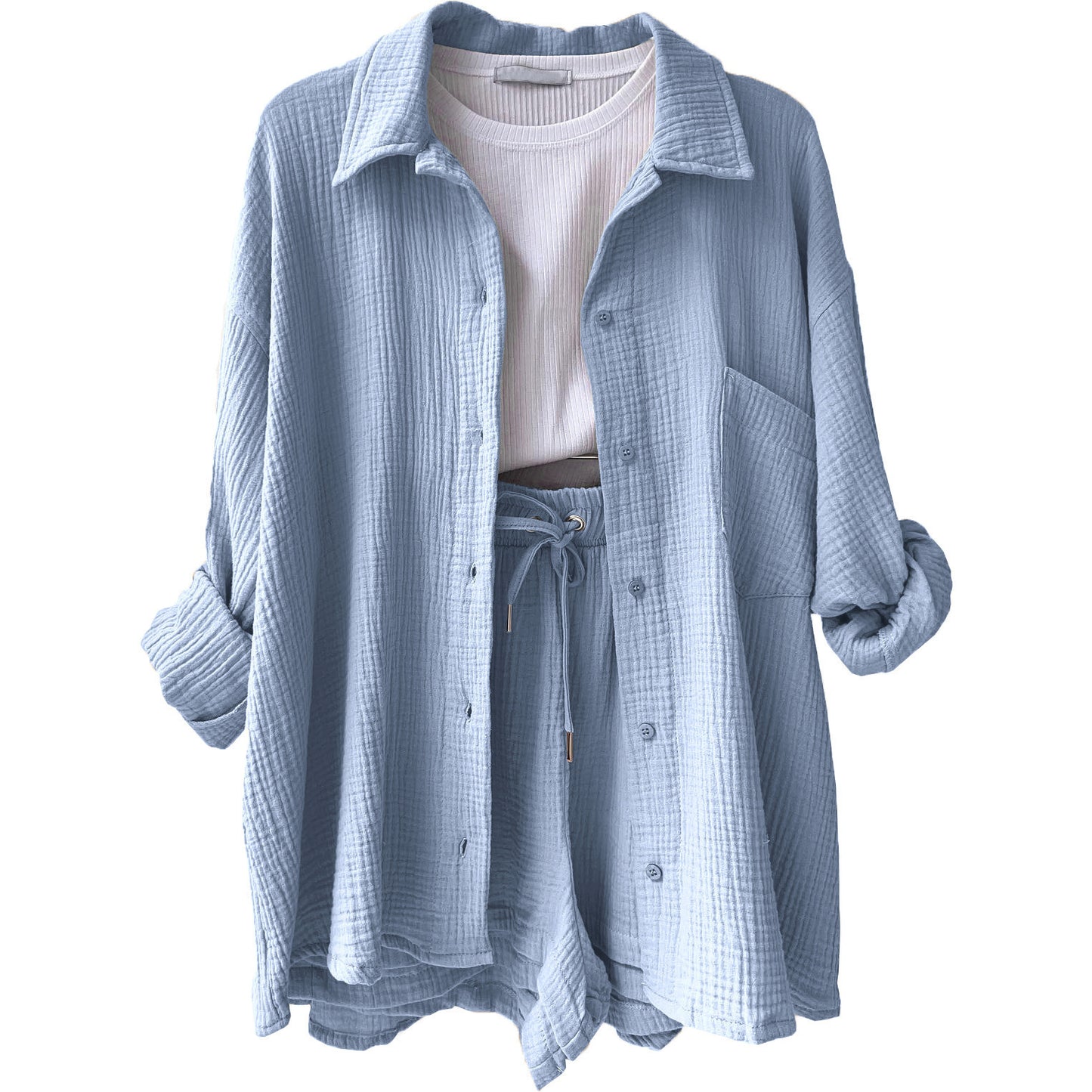 ELYSIA | Ensemble Décontracté en Tissu Froissé