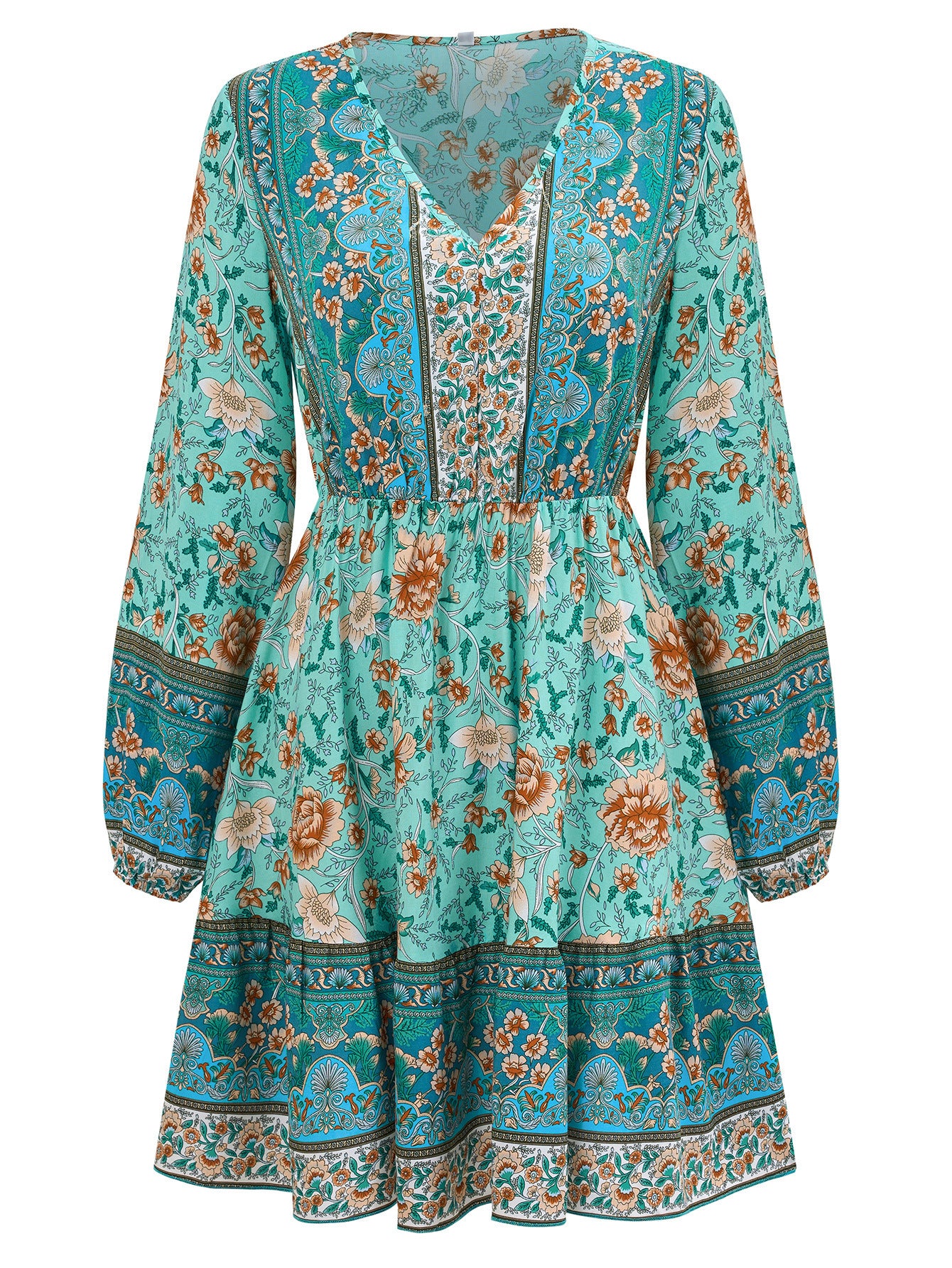 VALENZA | Robe Bohème Ceinturée à Col V