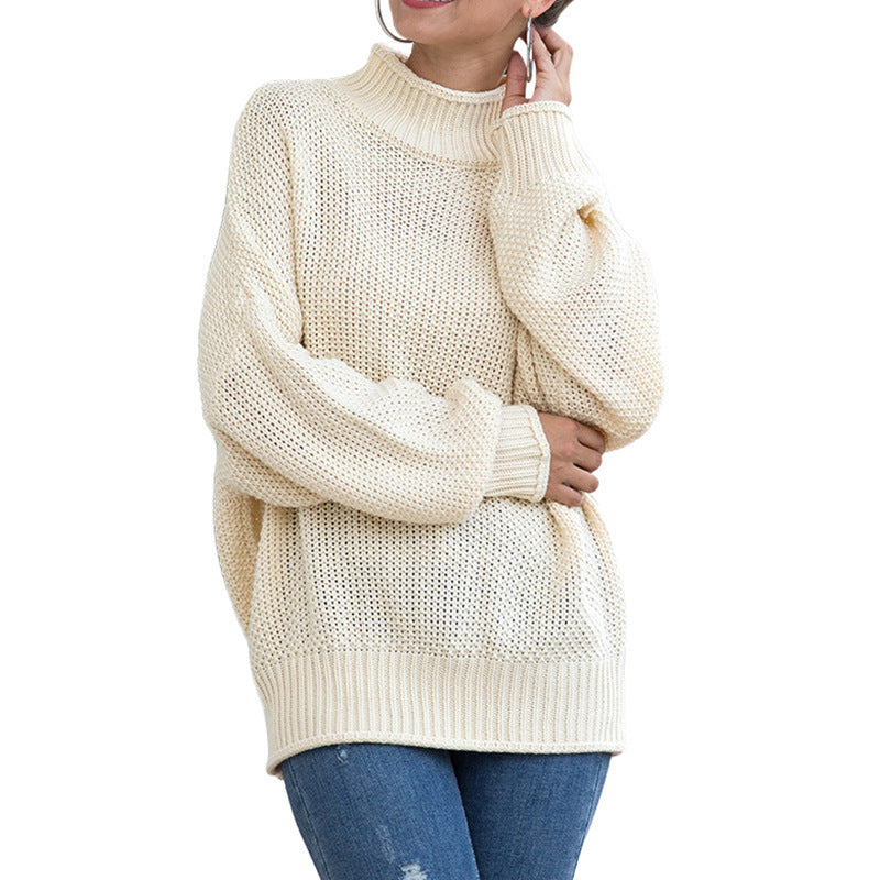 Pull à col roulé en maille pour femme