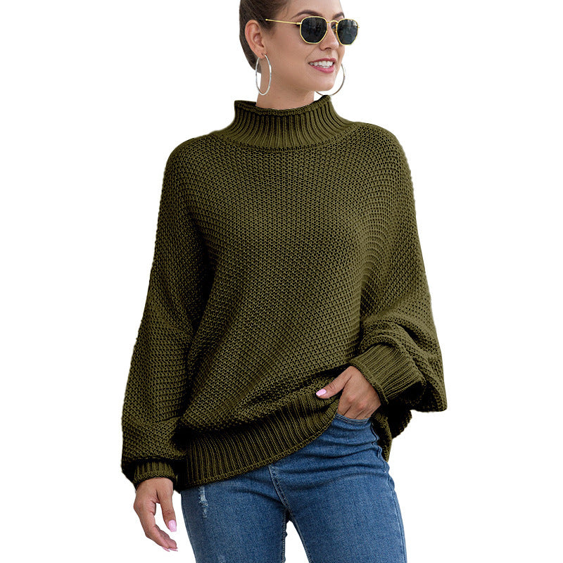 Pull à col roulé en maille pour femme