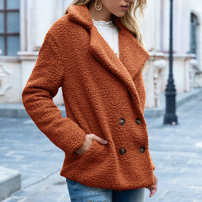 Cardigan en laine à boutons revers, motif mouton et gâteau, style décontracté"