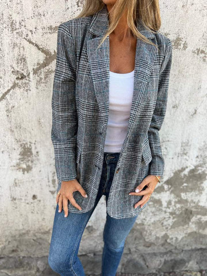 Veste en tweed chic pour femmes – Style européen d'automne et d'hiver.