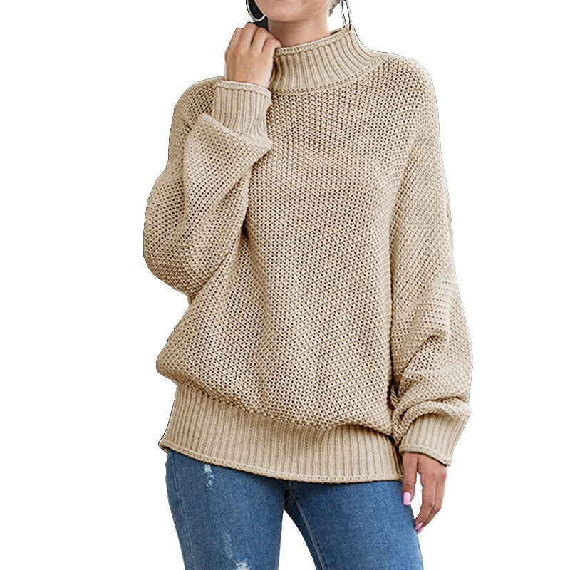 Pull à col roulé en maille pour femme