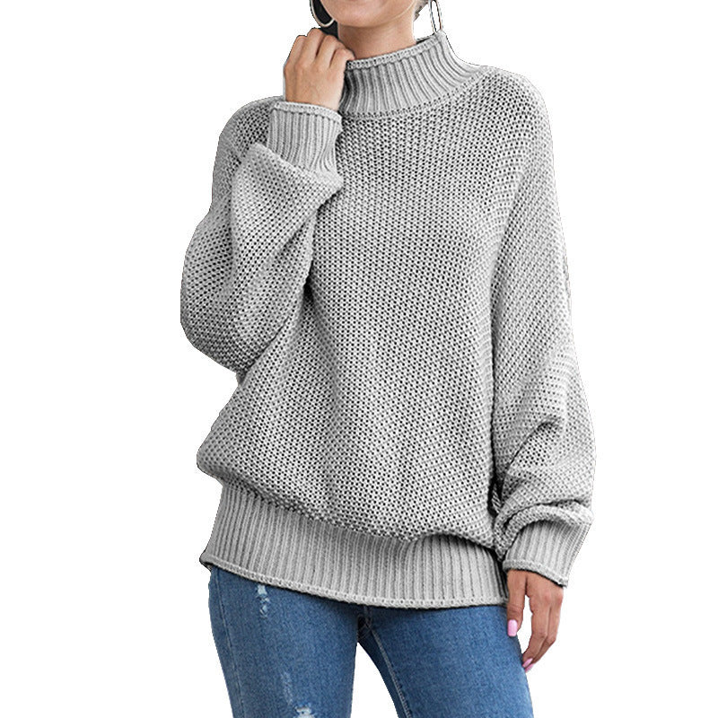 Pull à col roulé en maille pour femme