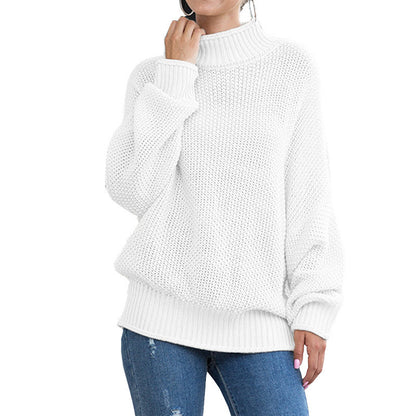 Pull à col roulé en maille pour femme