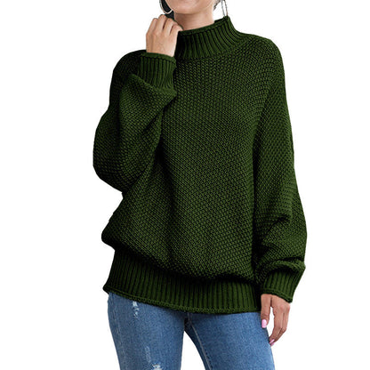 Pull à col roulé en maille pour femme