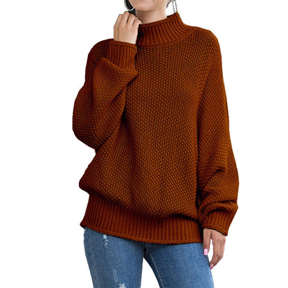 Pull à col roulé en maille pour femme