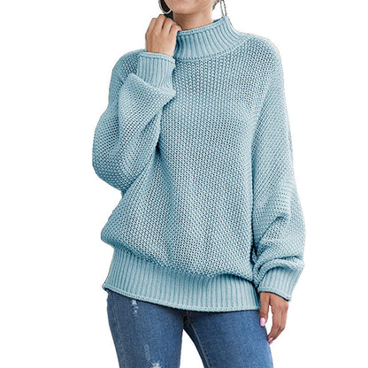 Pull à col roulé en maille pour femme