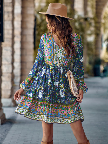 VALENZA | Robe Bohème Ceinturée à Col V