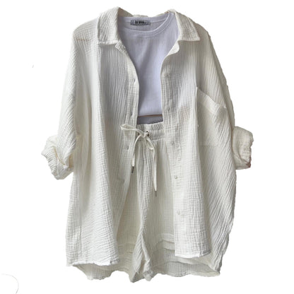 ELYSIA | Ensemble Décontracté en Tissu Froissé