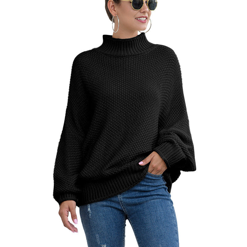 Pull à col roulé en maille pour femme