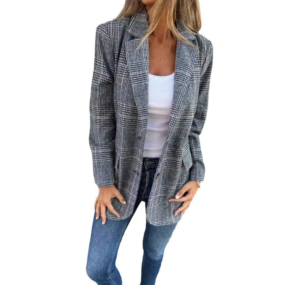 Veste en tweed chic pour femmes – Style européen d'automne et d'hiver.