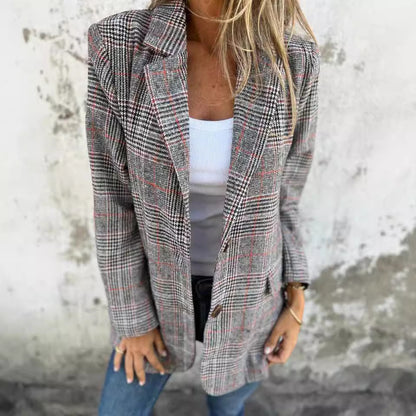 Veste en tweed chic pour femmes – Style européen d'automne et d'hiver.