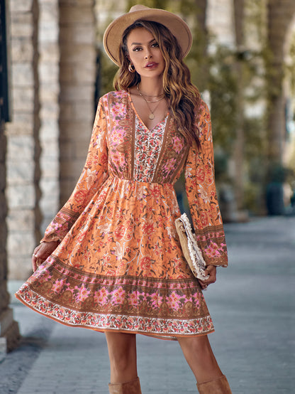 VALENZA | Robe Bohème Ceinturée à Col V