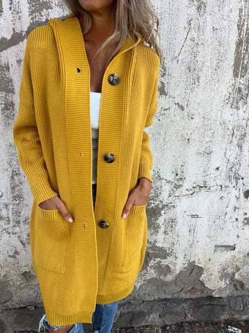 Cardigan mi-long décontracté pour femme, nouveau pull