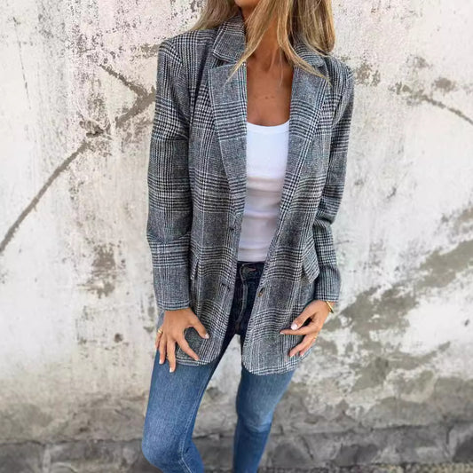 Veste en tweed chic pour femmes – Style européen d'automne et d'hiver.