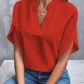 LÉONA | Chemise Décontractée à Col en V