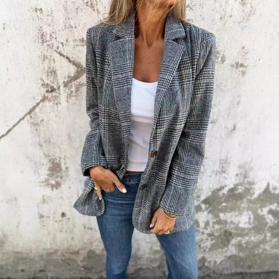 Veste en tweed chic pour femmes – Style européen d'automne et d'hiver.