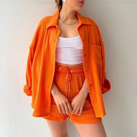 ELYSIA | Ensemble Décontracté en Tissu Froissé