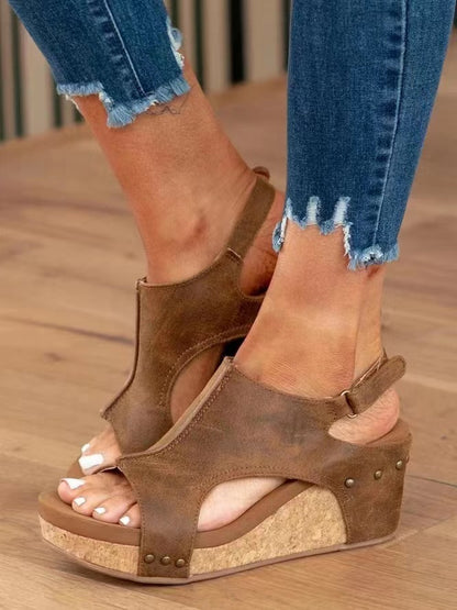 RIVÉA | Sandales à Rivets Peep Toe