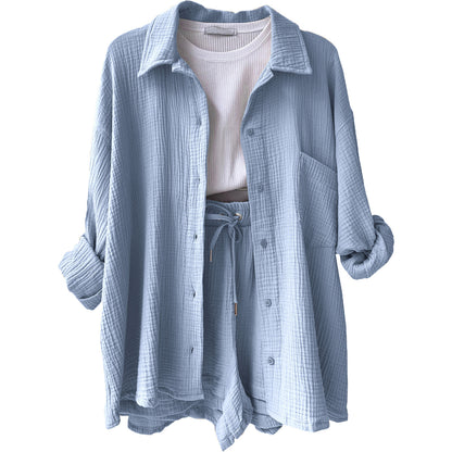 ELYSIA | Ensemble Décontracté en Tissu Froissé