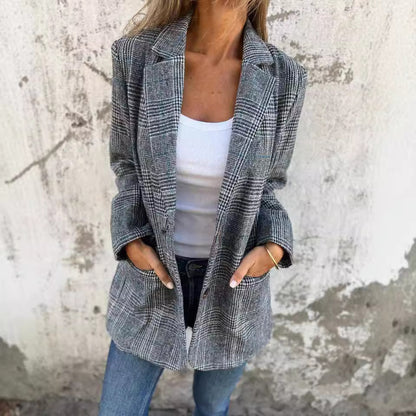 Veste en tweed chic pour femmes – Style européen d'automne et d'hiver.