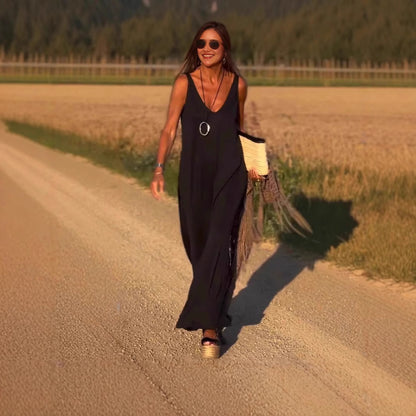 VÉNÉA | Robe Sexy à Bretelles et Décolleté en V Tendance